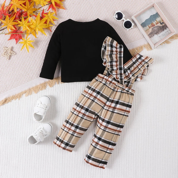 The Shante Plaid Flutter Sleeve Outfit for Baby Girl