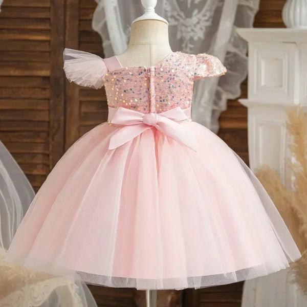 Sparkle Princess One Sleeve Special Occasion Dress for Babies & Little Girls