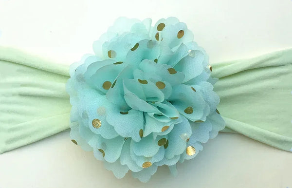Sparkly Floral Stretchy Chiffon Headband for Baby Girls