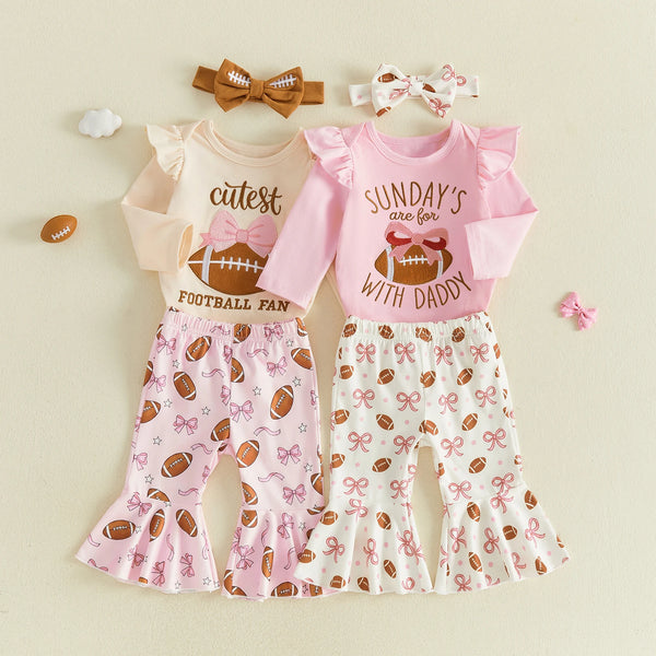 Cutest Football Fan 3-Piece Outfit for Baby & Toddler Girls