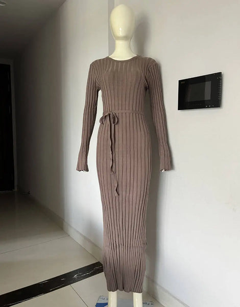 Easy Breezy Ribbed Knit Sweater Maxi Dress for Women & Teens