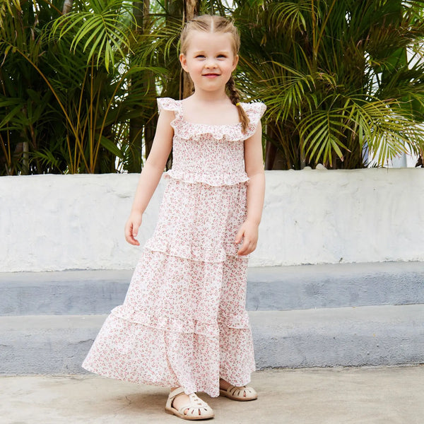 Momma & Me Pink Posies Boho Maxi Dress