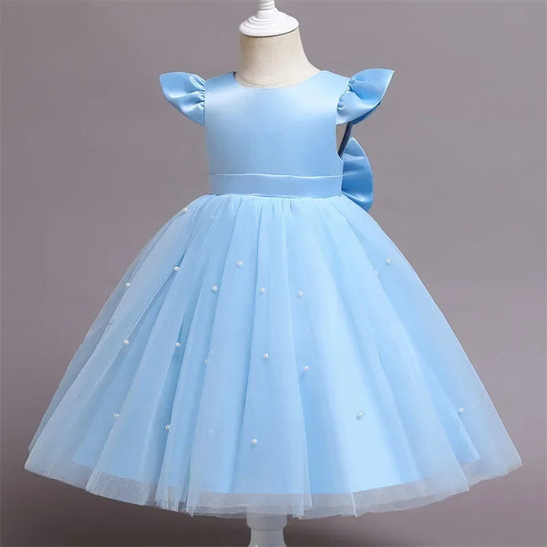 The V-Back Pearl Fancy Special Occasion Dress for Baby & Little Girls