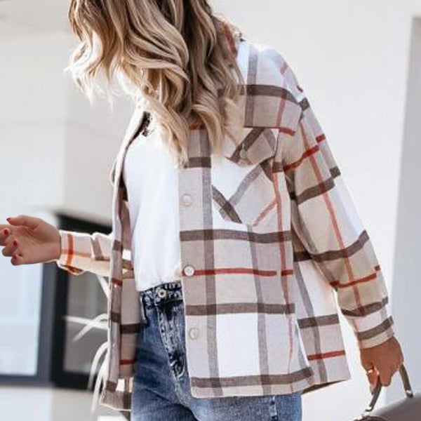 The Autumn Plaid Shacket with Silver Buttons for Women & Teens