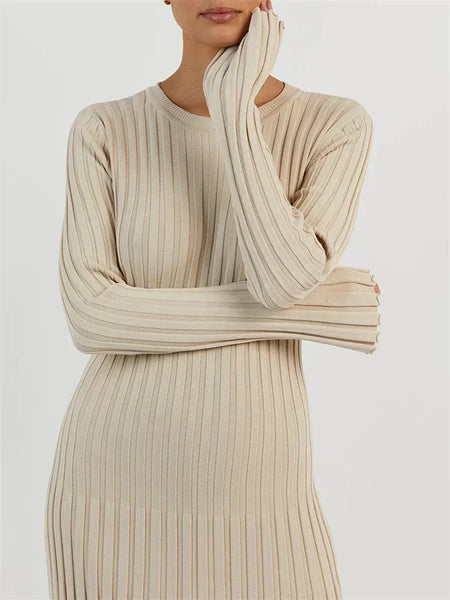 Easy Breezy Ribbed Knit Sweater Maxi Dress for Women & Teens