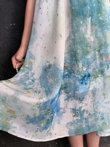 Momma & Me Matching: Aqua Splash Loose and Flowy Midi Beach Dress