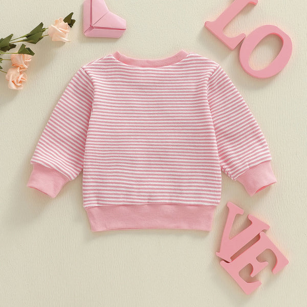 Candy Hearts Striped Long Sleeve Top for Baby & Little Girls