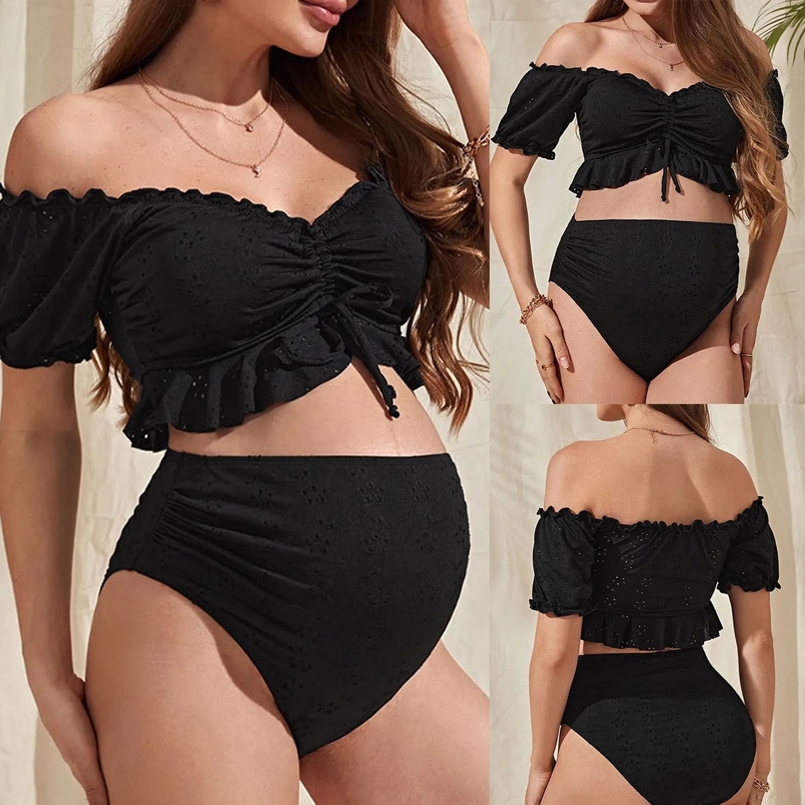 Ariel Eyelet Maternity Bikini Swimsuit