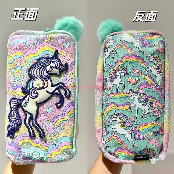 Smiggle® Pastel Unicorn Sparkly Extra Large Capacity Backpack & Accessories