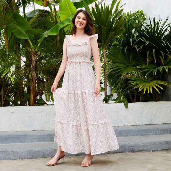 Momma & Me Pink Posies Boho Maxi Dress