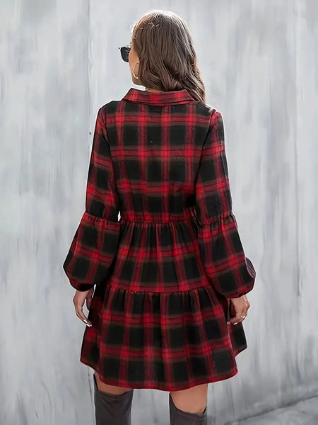 The Kennedy Button-Up Plaid Shift Dress for Women & Teens