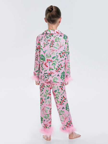 Momma & Me Matching Satin Dreams Pink Holly Pjs for Women & Girls