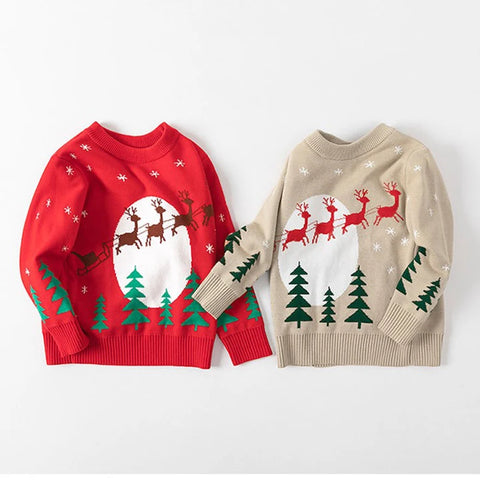 Flying Reindeer Holiday Sweater for Toddlers & Little Girls