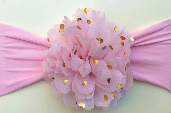 Sparkly Floral Stretchy Chiffon Headband for Baby Girls