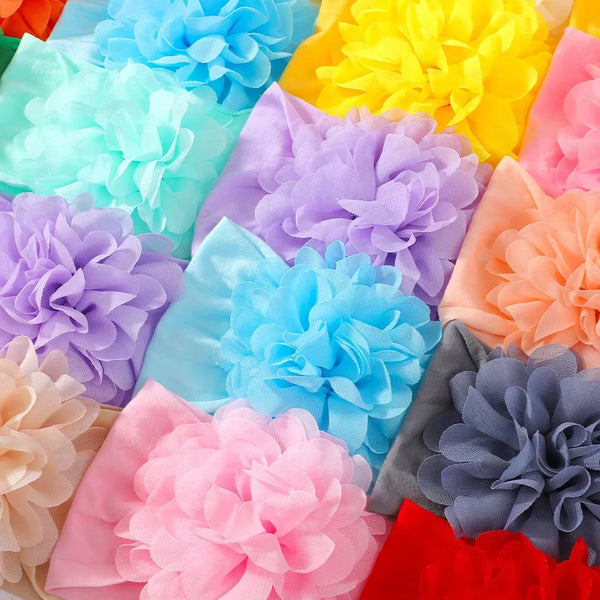4pcs/set Chiffon Stretchy Flower Headband for Baby Girls