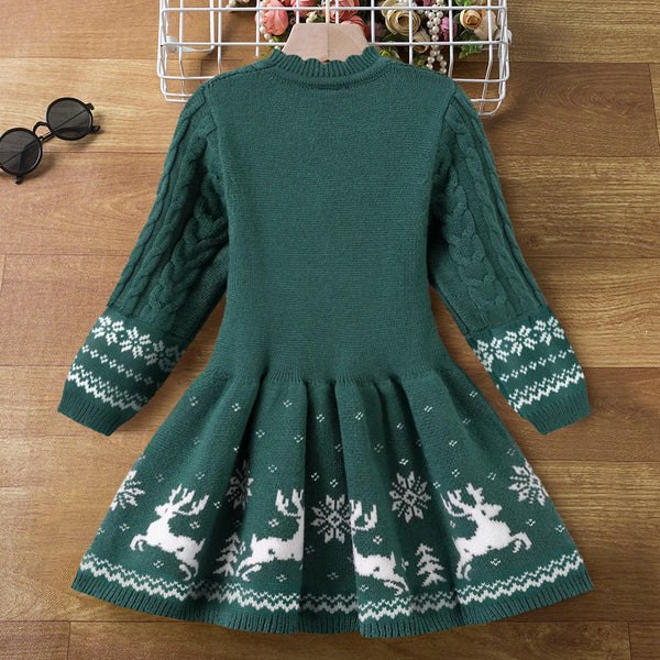 Holly Jolly Holiday Sweater Dress for Little Girls