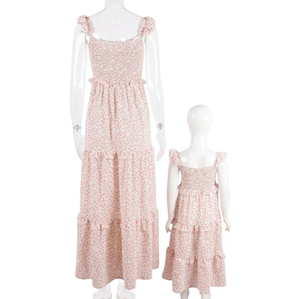 Momma & Me Pink Posies Boho Maxi Dress
