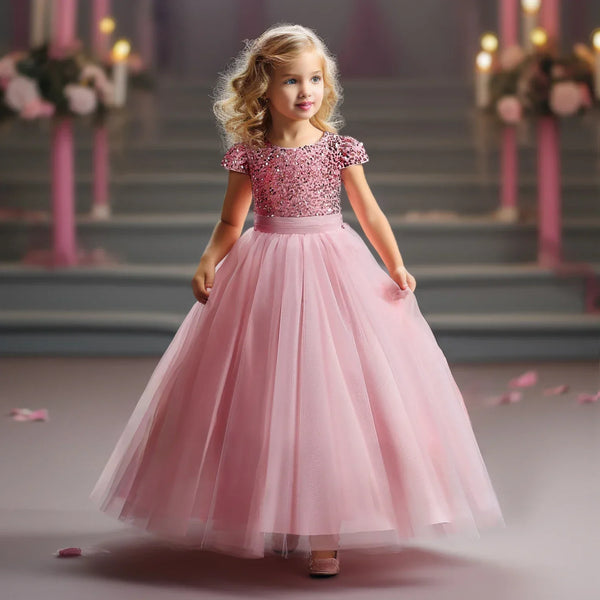 Dominique Gorgeous Sequin Tulle Ballgown Special Occasion Dress for Girls