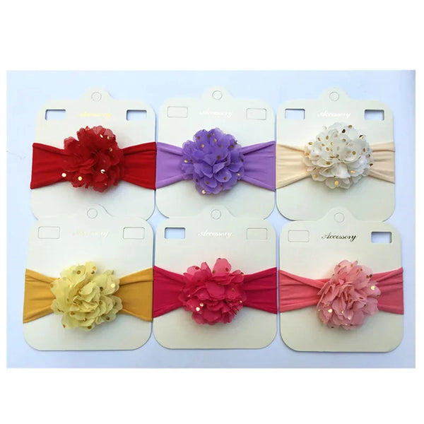 Sparkly Floral Stretchy Chiffon Headband for Baby Girls