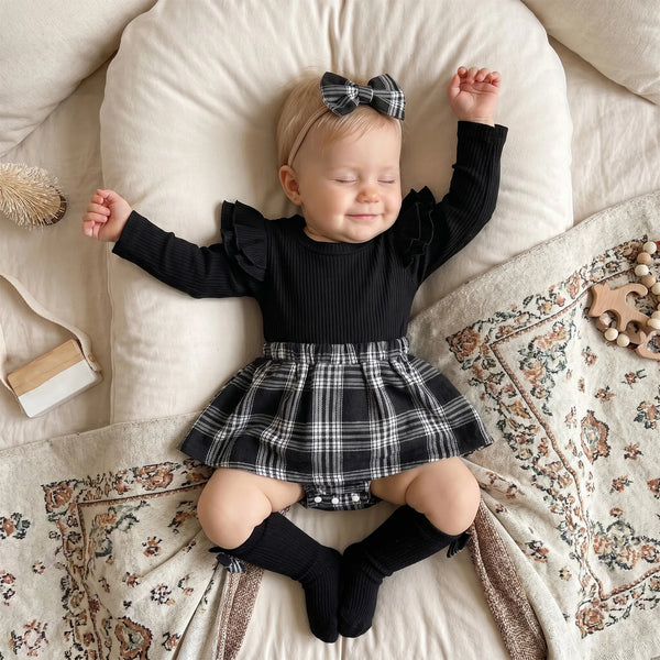 Phillipa Plaid 4-Piece Outfit Set for Baby & Toddler Girls