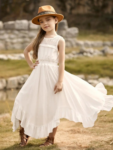 Megara Boho Fringe Maxi Dress for Girlsstat