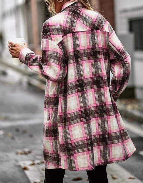 The Jocelyn Longline Plaid Shacket for Women & Teens