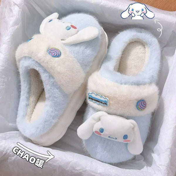 So Chic Hello Kitty™, Cinnamoroll™, or Kuromi™ Fluffy Slipper Slides for Teens & Women