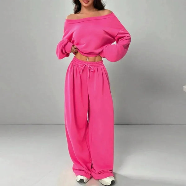 Rosa Pink Off-The-Shoulder Lounge Set for Women