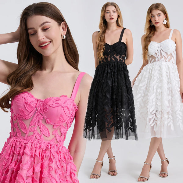 Lacy Vineyard Spaghetti Strap Sweetheart Special Occasion Dress