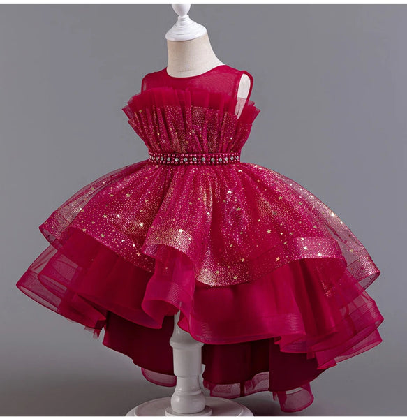 Hermione High Low Sparkle Special Occasion Dress for Girls