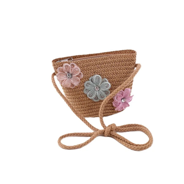 Sunny Summer Straw Hat & Purse Set for Little Girls