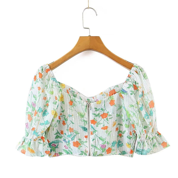 The Linnea Floral Crop Top & Skirt Set for Women & Teens