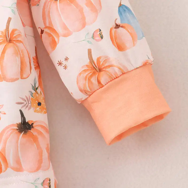 Super Soft Pumpkin PJs for Toddler & Little Girls