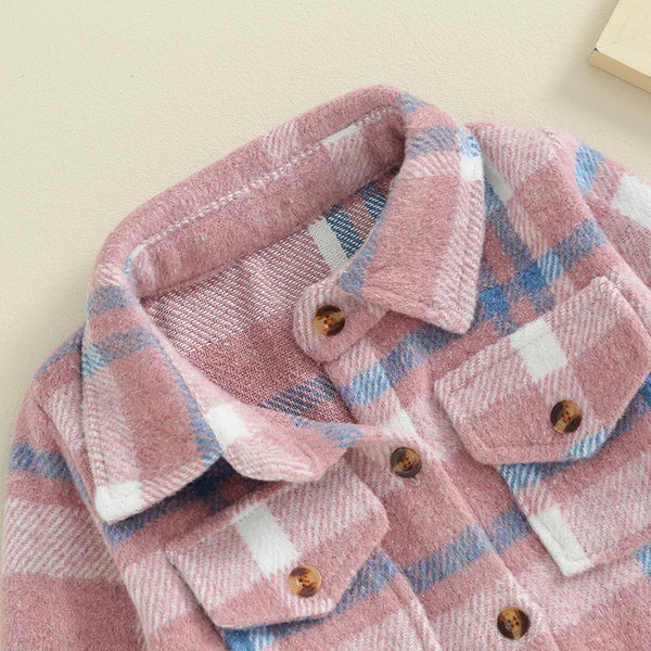 The DiDi Cozy Plaid Shacket for Baby & Toddler Girls