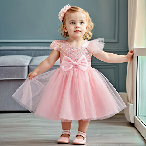 Sparkle Princess One Sleeve Special Occasion Dress for Babies & Little Girls