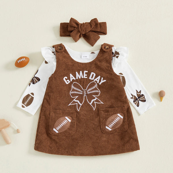 Game Day Football Cutie 3-Piece Outfit for Baby & Toddler Girls