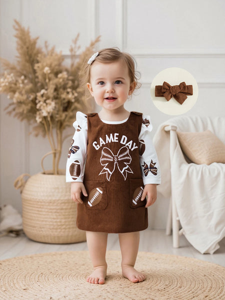 Game Day Football Cutie 3-Piece Outfit for Baby & Toddler Girls