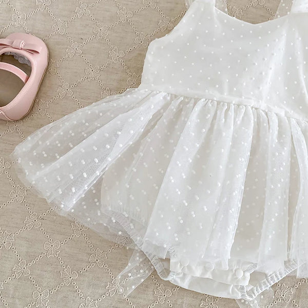 Empress Swiss Dots Special Occasion Romper Dress