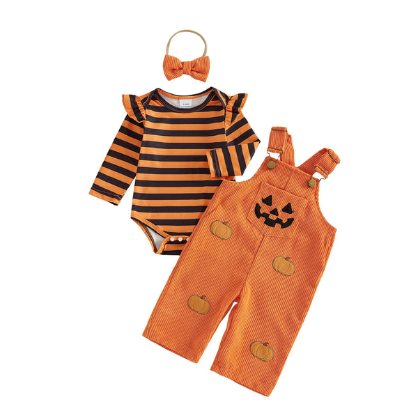 Happy Little Pumpkin Three-Piece Outfit for Baby & Toddler Girls