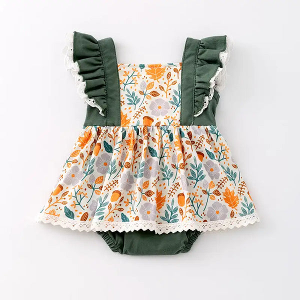 Pretty Fall Pumpkin Romper Dress