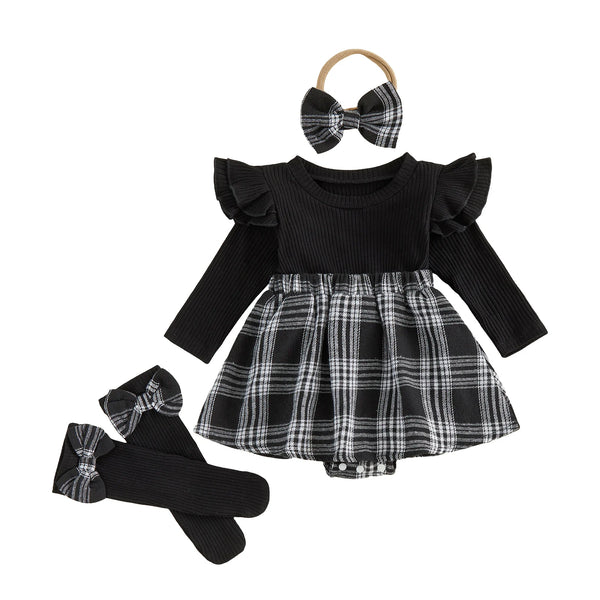 Phillipa Plaid 4-Piece Outfit Set for Baby & Toddler Girls