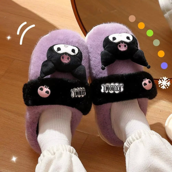 So Chic Hello Kitty™, Cinnamoroll™, or Kuromi™ Fluffy Slipper Slides for Teens & Women