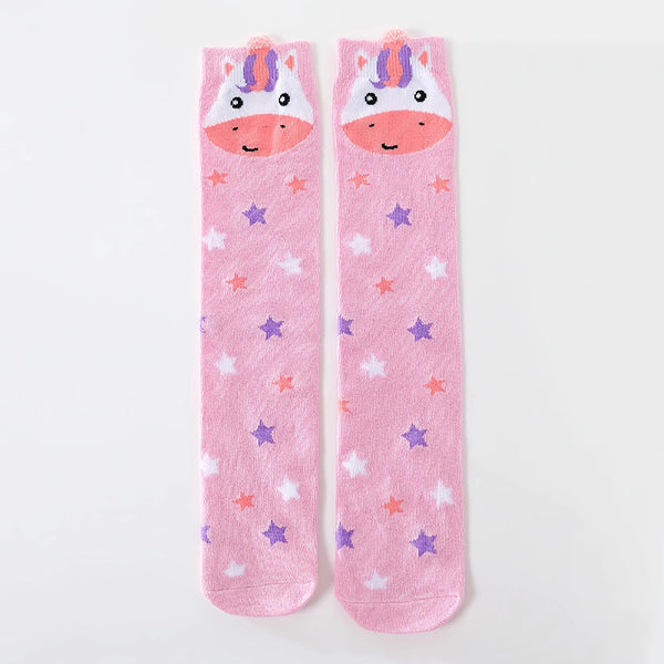 Hearts & Stars Unicorn & Bunny Knee-High Socks Set for Girls