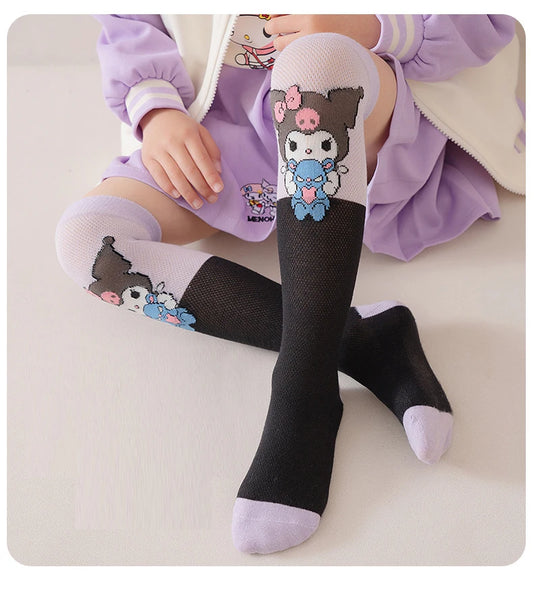 3 Pack: Hello Kitty™, Cinnamoroll™, Kuromi™ or MyMelody™ Knee High Socks for Girls