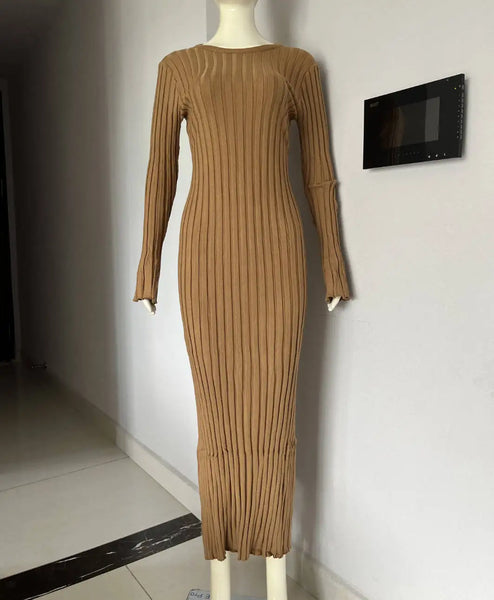 Easy Breezy Ribbed Knit Sweater Maxi Dress for Women & Teens