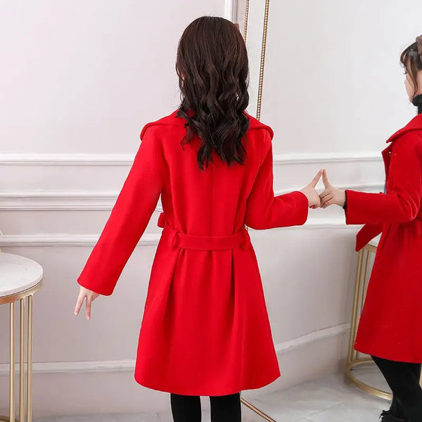 Maria Longline Dressy Wool Blend Coat for Girls