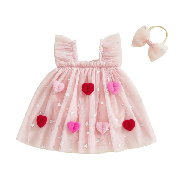 Isabella Sparkly Hearts Tutu Dress for Baby Girls