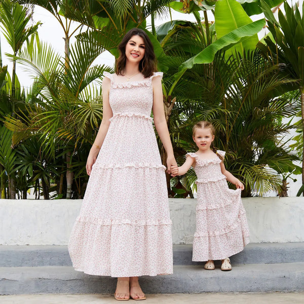 Momma & Me Pink Posies Boho Maxi Dress