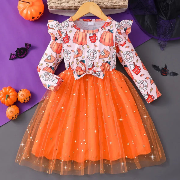 "Hello"ween Sparkly Twirl Dress for Girls