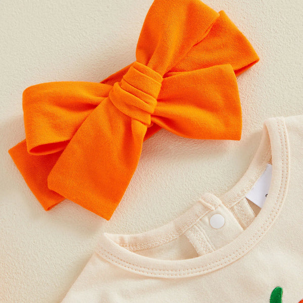 Pumpkin Princess Fall Romper Dress for Baby & Toddler Girls
